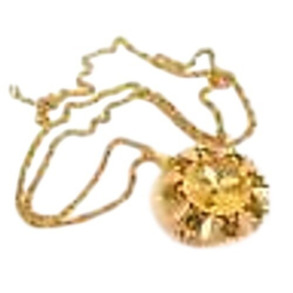 Vintage Gold Tone Sunburst Pendant Necklace Sparkle Jewelry Signed AVON‎